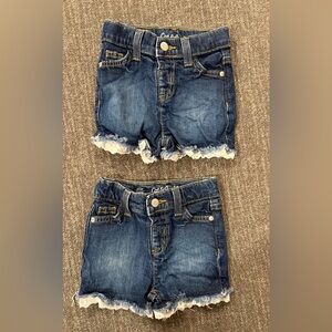 Cat & Jack Blue Denim Girls' Shorts with Lace-Hem Trim